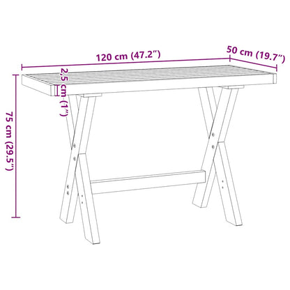 vidaXL Schreibtisch NOAIN X-Form-Beine 120x50x75 cm Massivholz Kiefer