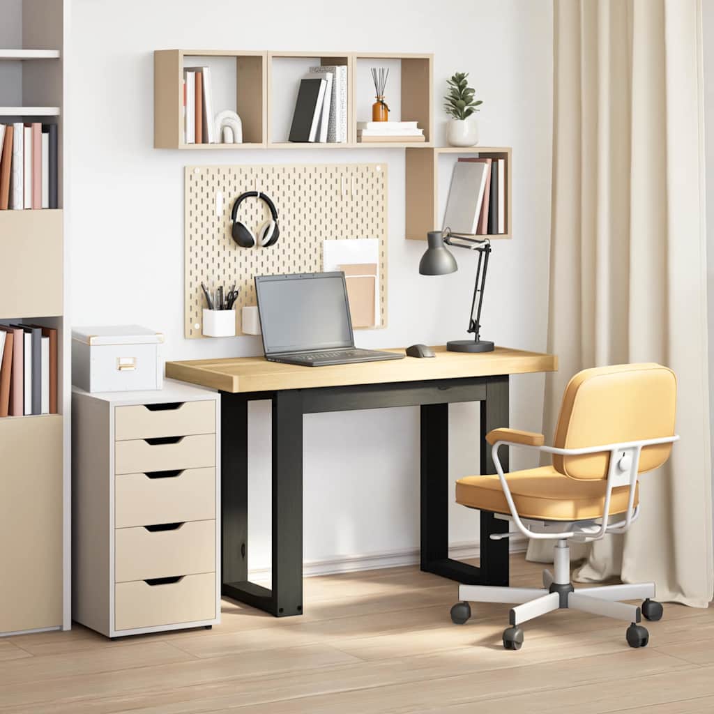 vidaXL Schreibtisch NOAIN U-Form-Beine 120x50x75 cm Massivholz Kiefer