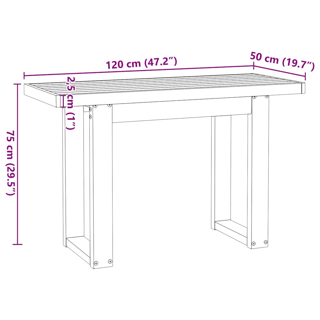 vidaXL Schreibtisch NOAIN U-Form-Beine 120x50x75 cm Massivholz Kiefer