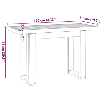 vidaXL Schreibtisch NOAIN U-Form-Beine 120x50x75 cm Massivholz Kiefer