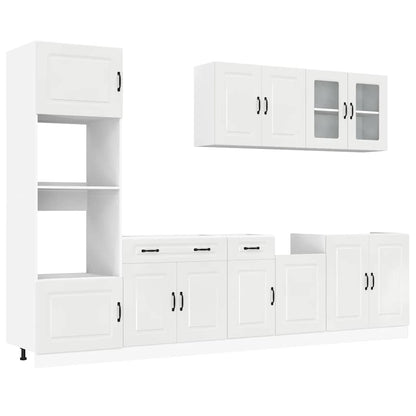 vidaXL 7-tlg. Küchenschrank-Set Kalmar Hochglanz-Weiß Holzwerkstoff