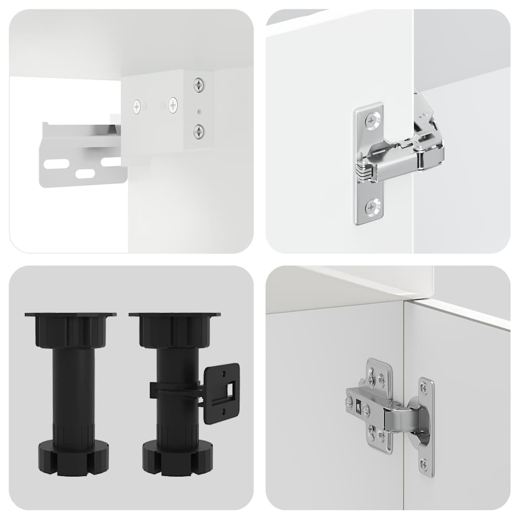 vidaXL 7-tlg. Küchenschrank-Set Kalmar Hochglanz-Weiß Holzwerkstoff