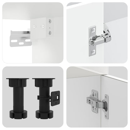 vidaXL 7-tlg. Küchenschrank-Set Kalmar Hochglanz-Weiß Holzwerkstoff