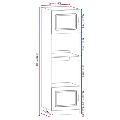 vidaXL 7-tlg. Küchenschrank-Set Kalmar Betongrau Holzwerkstoff