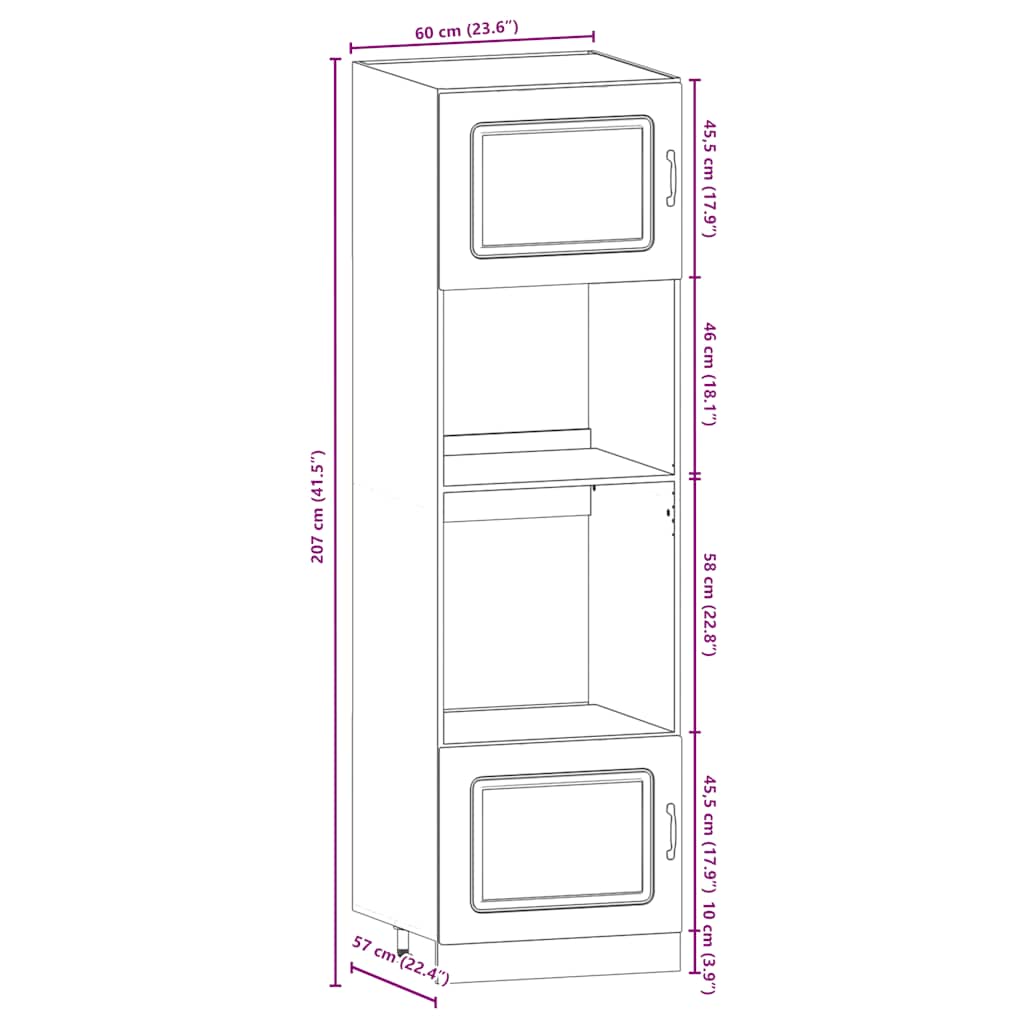 vidaXL 7-tlg. Küchenschrank-Set Kalmar Räuchereiche Holzwerkstoff