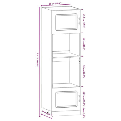 vidaXL 7-tlg. Küchenschrank-Set Kalmar Räuchereiche Holzwerkstoff