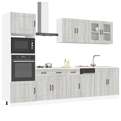 vidaXL 7-tlg. Küchenschrank-Set Kalmar Grau Sonoma Holzwerkstoff
