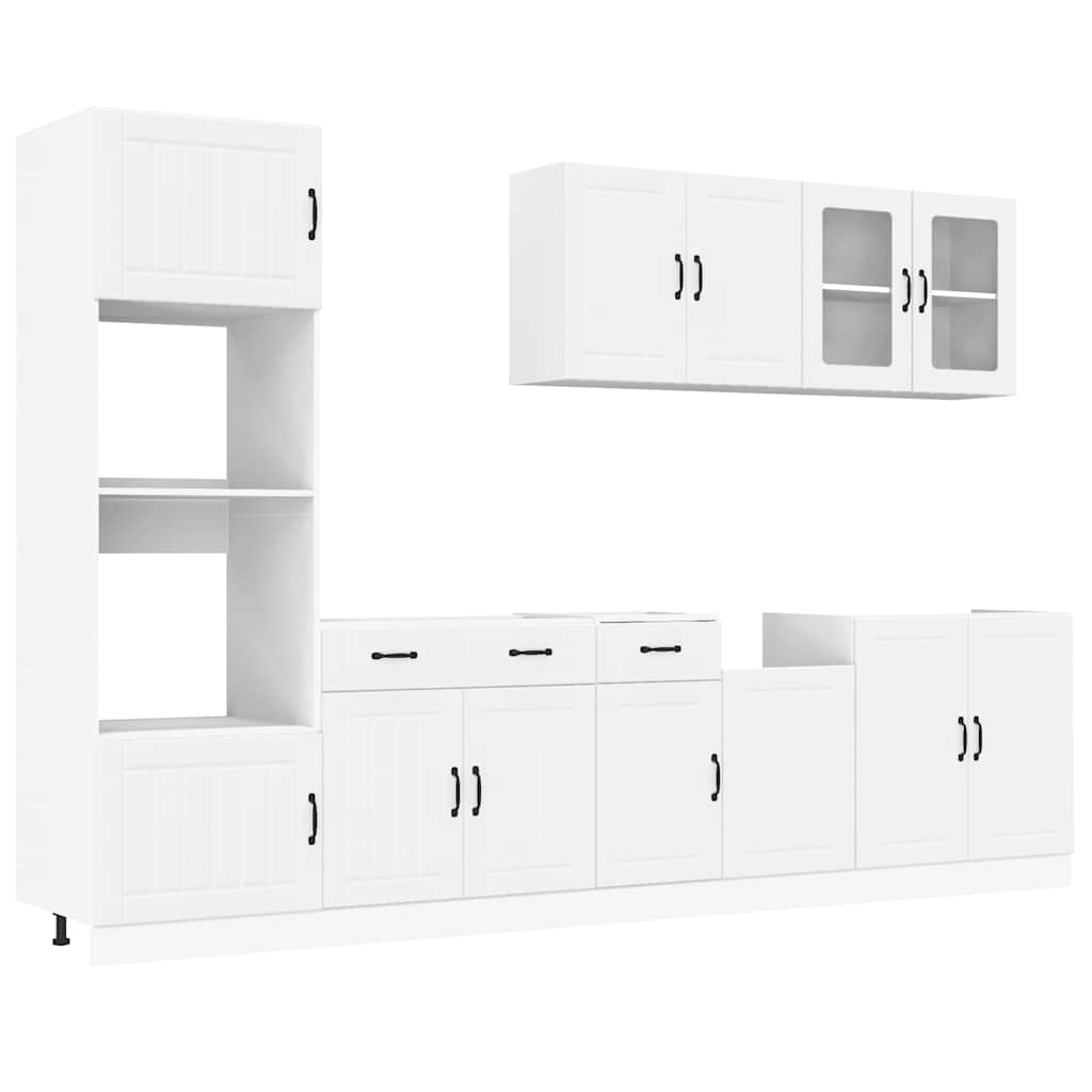 vidaXL 7-tlg. Küchenschrank-Set Kalmar Weiß Holzwerkstoff