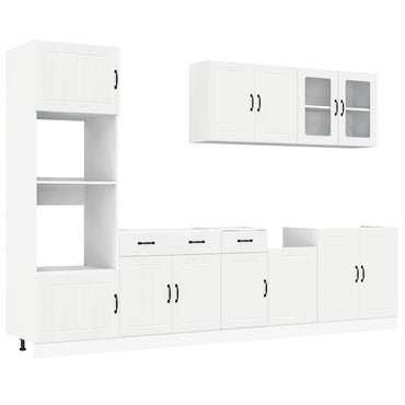 vidaXL Ensemble de 7 meubles de cuisine Kalmar Blanc Bois d'ingénierie
