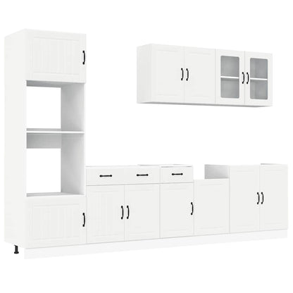 vidaXL 7-tlg. Küchenschrank-Set Kalmar Weiß Holzwerkstoff
