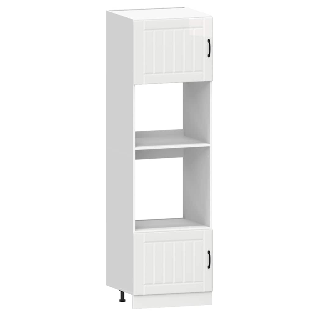 vidaXL Ensemble de 7 meubles de cuisine Lucca Blanc brillant en bois d'ingénierie