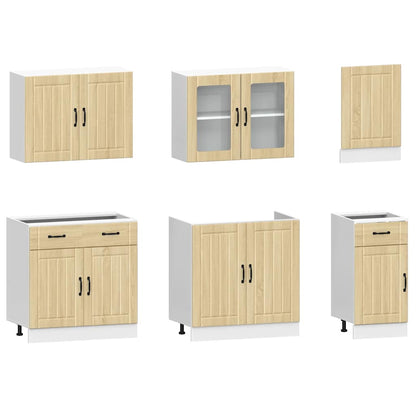 vidaXL Ensemble de 7 éléments de cuisine Lucca Chêne Sonoma Bois d'ingénierie