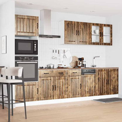 vidaXL Ensemble de 7 meubles de cuisine Lucca Chêne fumé en bois d'ingénierie