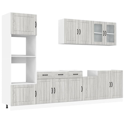 vidaXL 7-tlg. Küchenschrank-Set Kalmar Grau Sonoma Holzwerkstoff