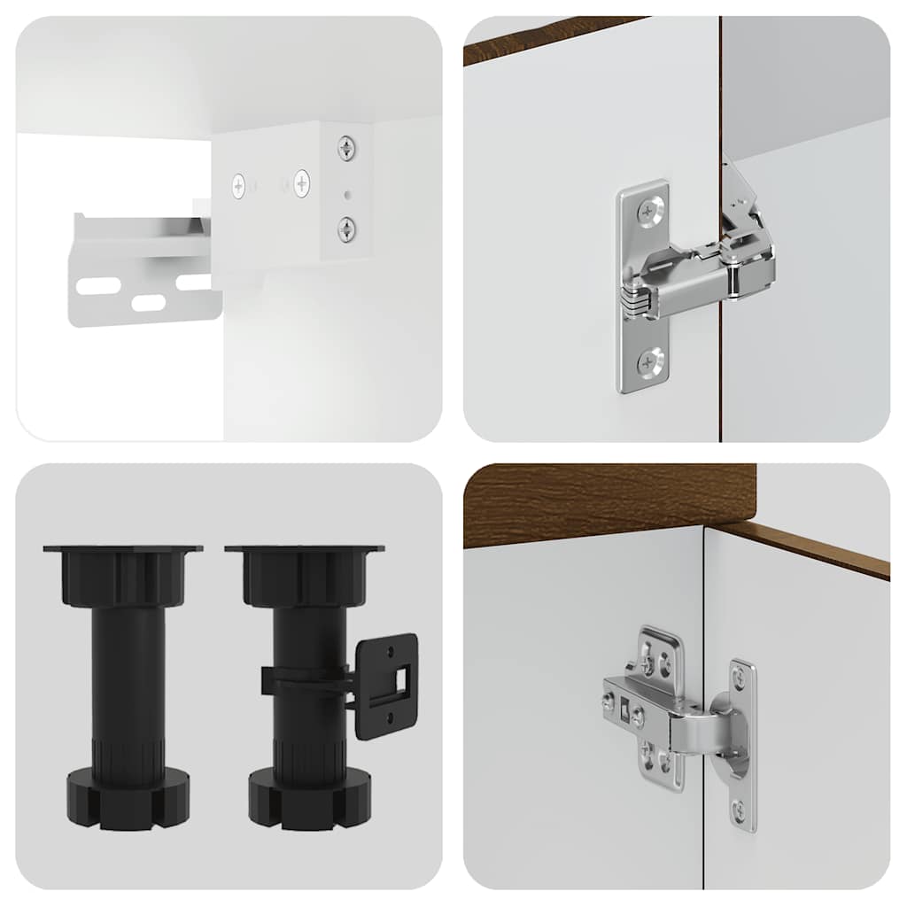 vidaXL 7-tlg. Küchenschrank-Set Lucca Braun Eichen-Optik Holzwerkstoff