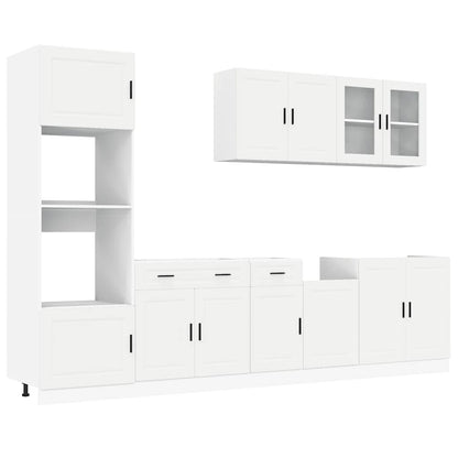 vidaXL 7-tlg. Küchenschrank-Set Porto Weiß Holzwerkstoff