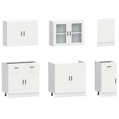 vidaXL 7-tlg. Küchenschrank-Set Porto Weiß Holzwerkstoff