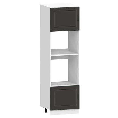 vidaXL 7-tlg. Küchenschrank-Set Porto Schwarz Holzwerkstoff