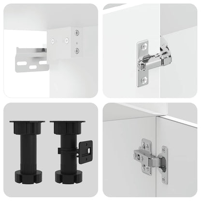 vidaXL 7-tlg. Küchenschrank-Set Kalmar Hochglanz-Weiß Holzwerkstoff