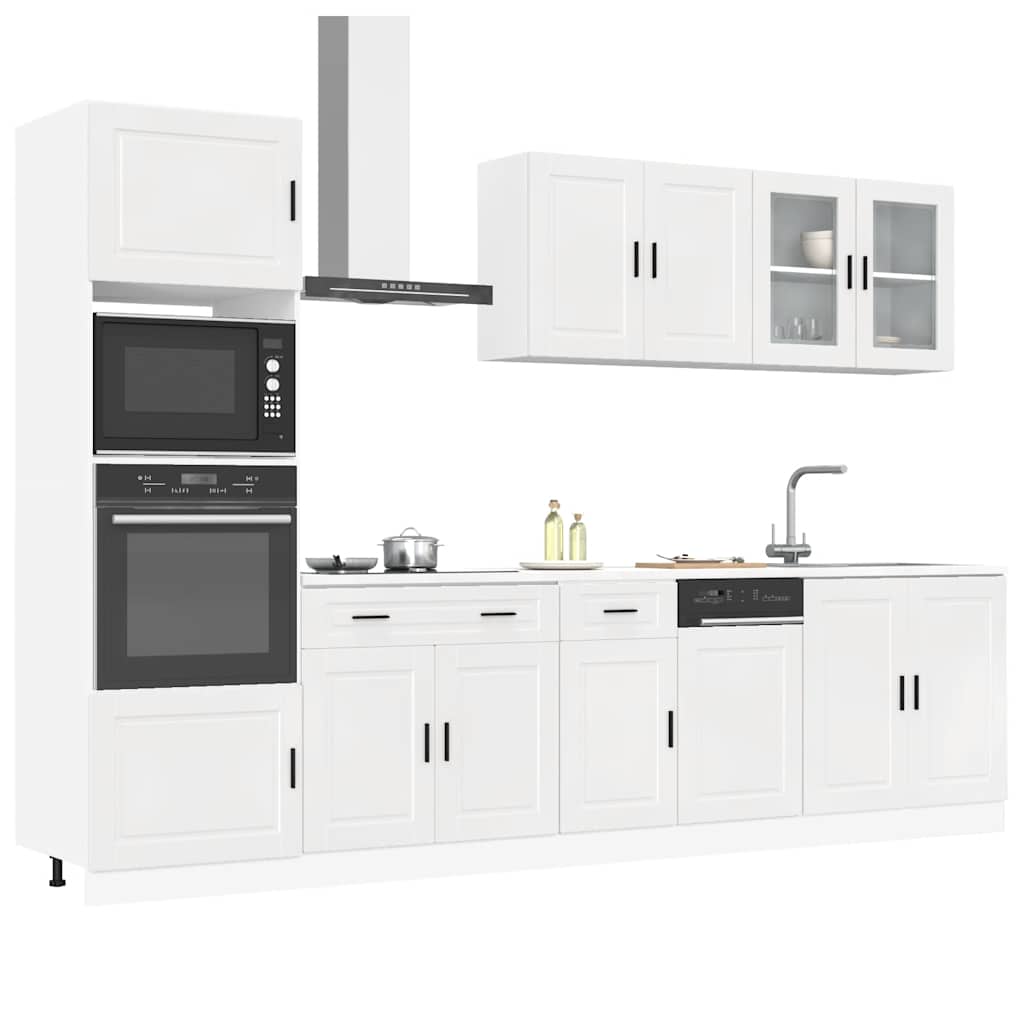 vidaXL 7-tlg. Küchenschrank-Set Kalmar Hochglanz-Weiß Holzwerkstoff