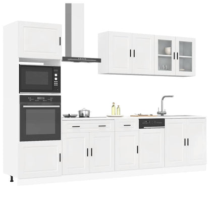 vidaXL 7-tlg. Küchenschrank-Set Kalmar Hochglanz-Weiß Holzwerkstoff