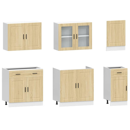 vidaXL 7-tlg. Küchenschrank-Set Porto Sonoma-Eiche Holzwerkstoff