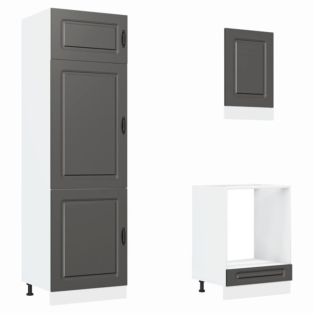 vidaXL 7-tlg. Küchenschrank-Set Kalmar Schwarz Holzwerkstoff