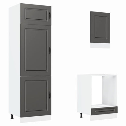 vidaXL 7-tlg. Küchenschrank-Set Kalmar Schwarz Holzwerkstoff