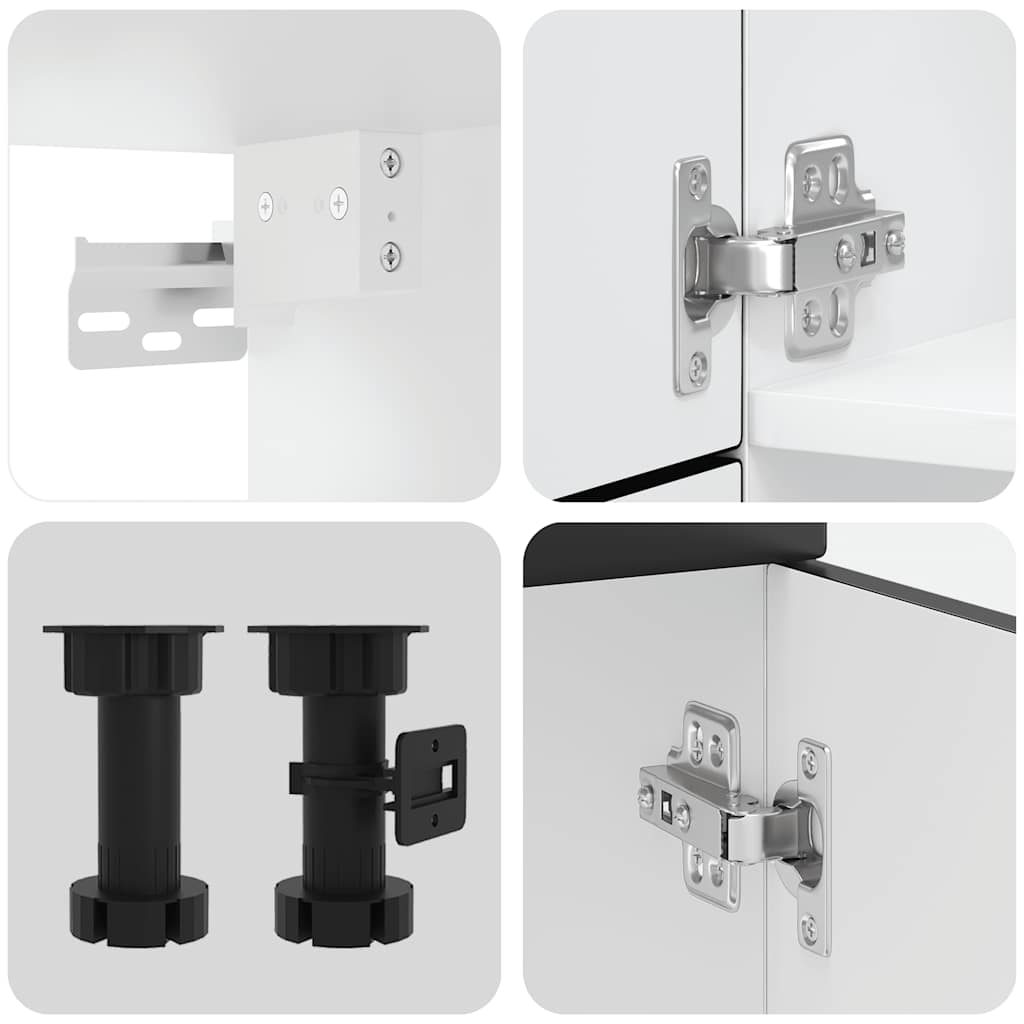 vidaXL 7-tlg. Küchenschrank-Set Kalmar Schwarz Holzwerkstoff