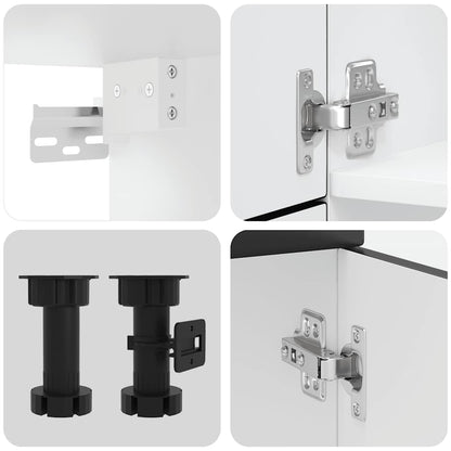 vidaXL 7-tlg. Küchenschrank-Set Kalmar Schwarz Holzwerkstoff