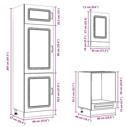 vidaXL 7-tlg. Küchenschrank-Set Kalmar Schwarz Holzwerkstoff