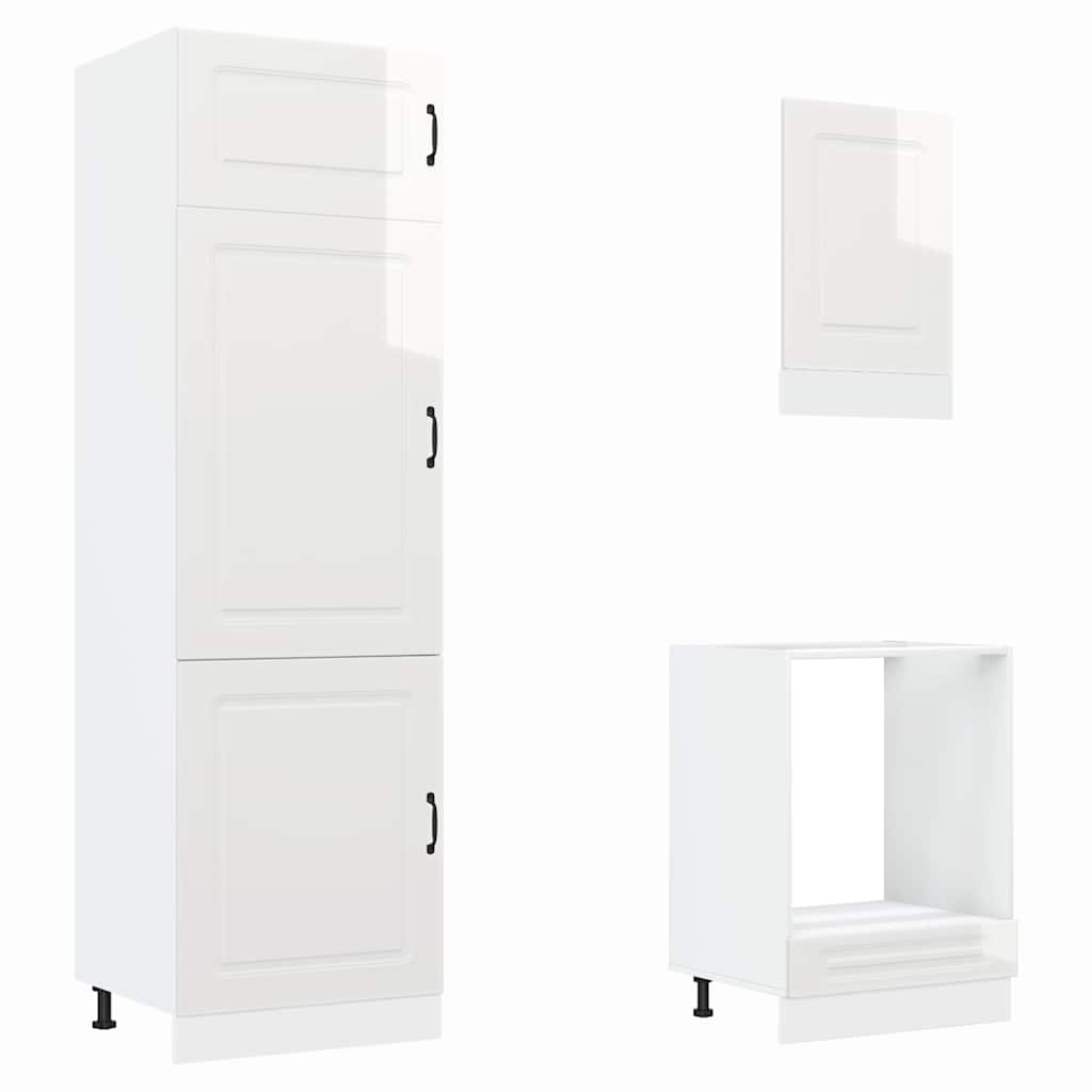 vidaXL Ensemble de 7 meubles de cuisine Kalmar Blanc brillant Aggloméré