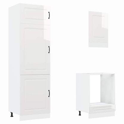 vidaXL Ensemble de 7 meubles de cuisine Kalmar Blanc brillant Aggloméré