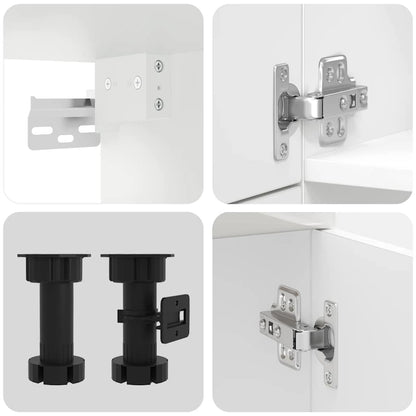 vidaXL Ensemble de 7 meubles de cuisine Kalmar Blanc brillant Aggloméré