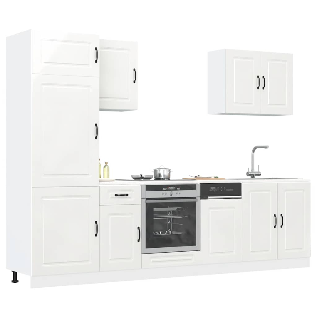 vidaXL Ensemble de 7 meubles de cuisine Kalmar Blanc brillant Aggloméré