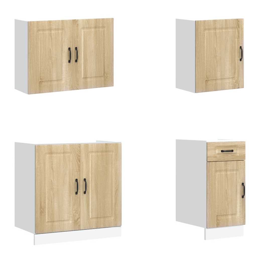 vidaXL 7-tlg. Küchenschrank-Set Kalmar Sonoma-Eiche Holzwerkstoff