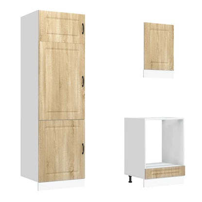 vidaXL 7-tlg. Küchenschrank-Set Kalmar Sonoma-Eiche Holzwerkstoff