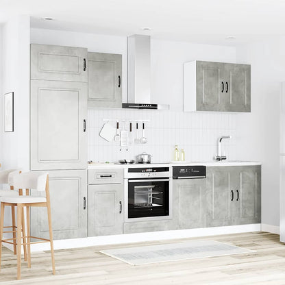 vidaXL 7-tlg. Küchenschrank-Set Kalmar Betongrau Holzwerkstoff