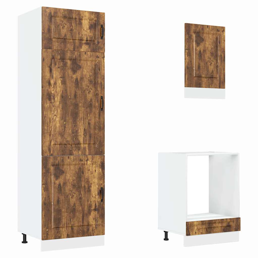 7-tlg. Küchenschrank-Set Kalmar Räuchereiche Holzwerkstoff