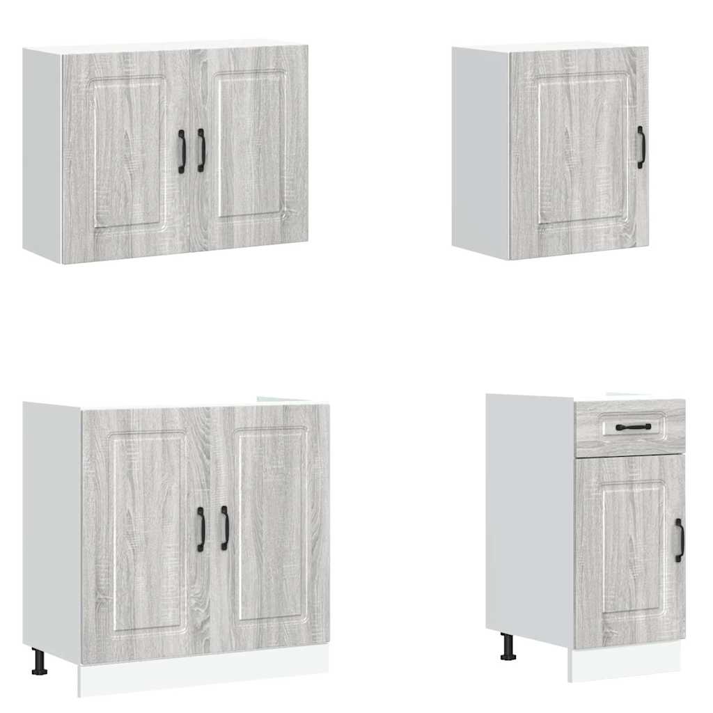 vidaXL 7-tlg. Küchenschrank-Set Kalmar Grau Sonoma Holzwerkstoff
