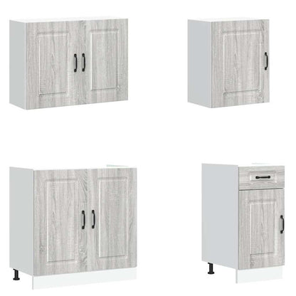 vidaXL 7-tlg. Küchenschrank-Set Kalmar Grau Sonoma Holzwerkstoff