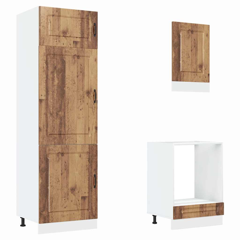 vidaXL 7-tlg. Küchenschrank-Set Kalmar Altholz-Optik Holzwerkstoff