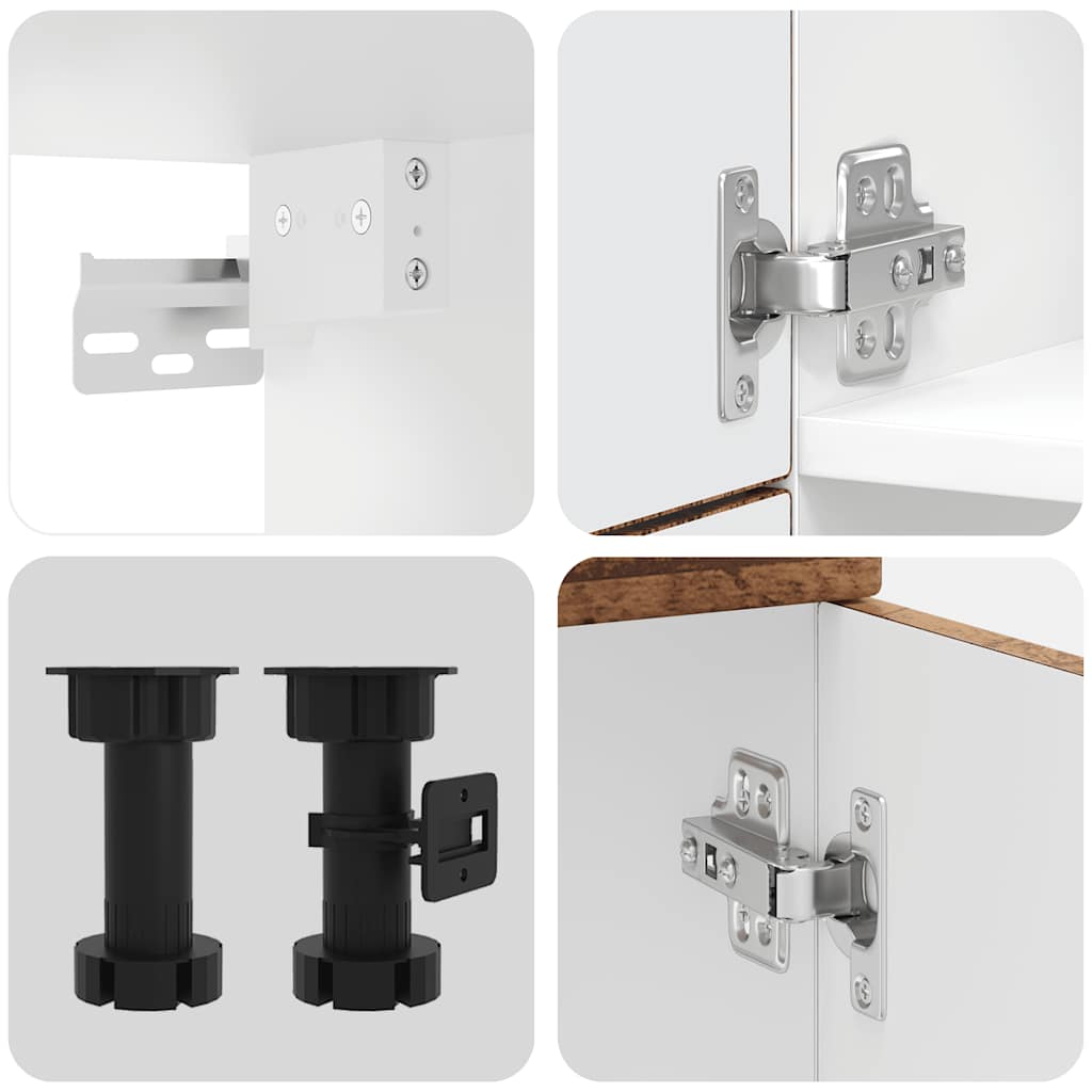 vidaXL 7-tlg. Küchenschrank-Set Kalmar Altholz-Optik Holzwerkstoff