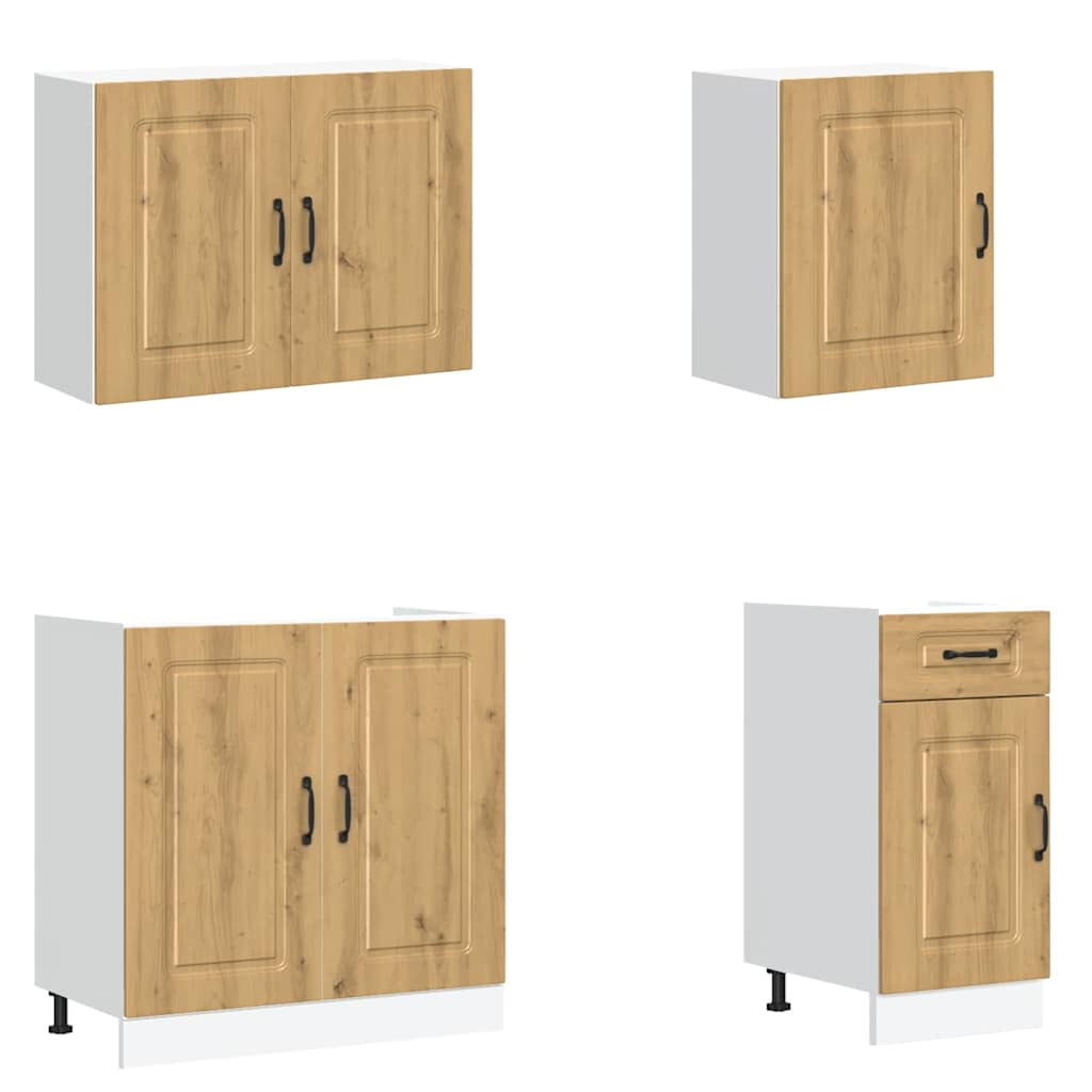 vidaXL 7-tlg. Küchenschrank-Set Kalmar Artisan-Eiche Holzwerkstoff