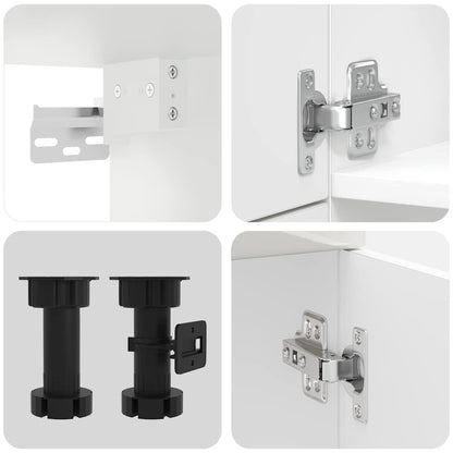 7-tlg. Küchenschrank-Set Lucca Hochglanz-Weiß Holzwerkstoff