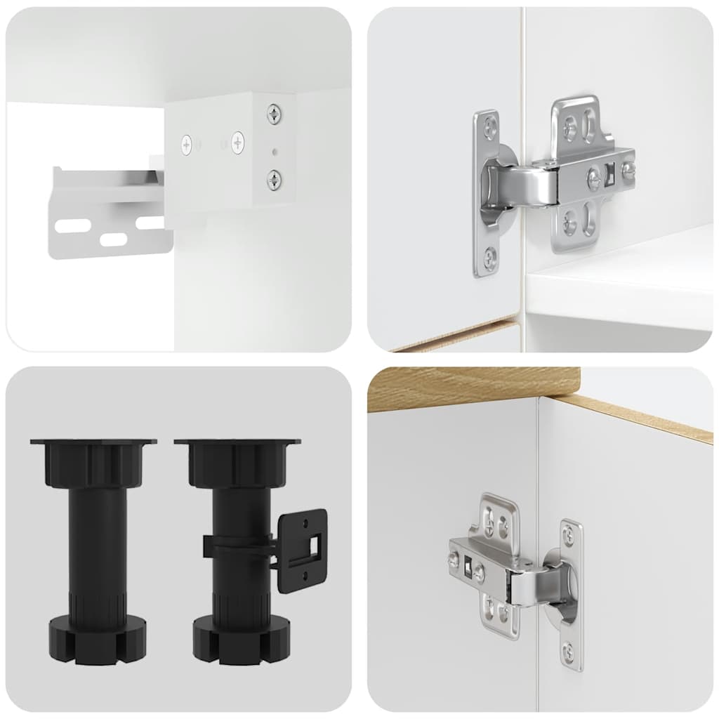 vidaXL 7-tlg. Küchenschrank-Set Lucca Sonoma-Eiche Holzwerkstoff