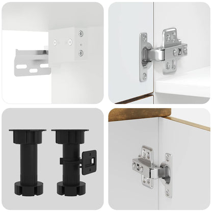 vidaXL Ensemble de 7 meubles de cuisine Lucca Chêne fumé Bois d'ingénierie