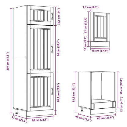 vidaXL Ensemble de 7 meubles de cuisine Lucca Chêne fumé Bois d'ingénierie