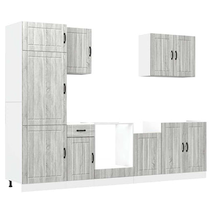 vidaXL 7-tlg. Küchenschrank-Set Lucca Grau Sonoma Holzwerkstoff