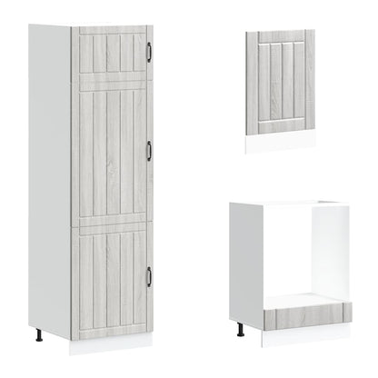vidaXL 7-tlg. Küchenschrank-Set Lucca Grau Sonoma Holzwerkstoff